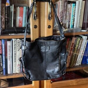 Elegant Black Leather Women's Backpack